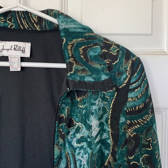 Vintage 80s/90s Joseph Ribkoff Jewel-Tone Cropped Jacket (Size 14) - Picture 3 of 8